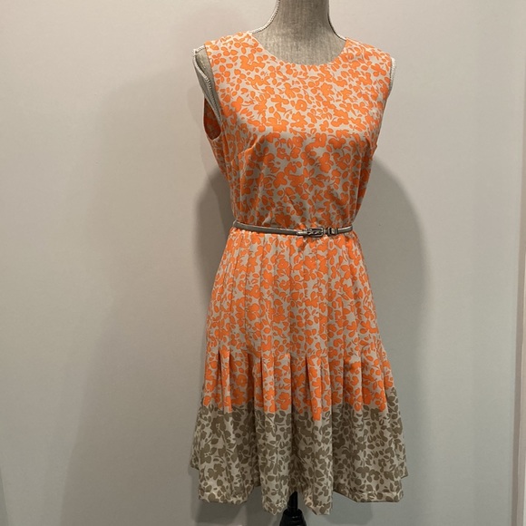 Calvin Klein Orange Fit and Flare Dress 8 medium - Picture 5 of 13